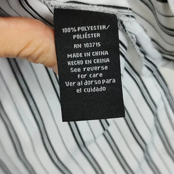 Zac & Rachel White Striped Button Down Shirt Sz L Excellent Condition - Picture 8 of 14